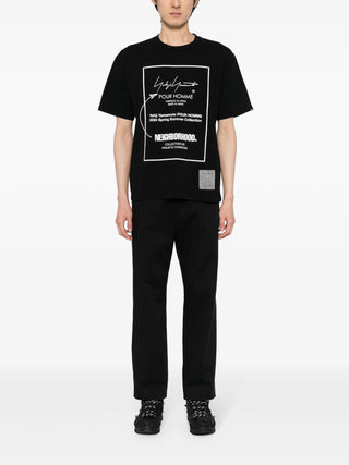 Yohji Yamamoto X Neighbourhood Logo Print Cotton T-Shirt | Shop in Lisbon & Online at SHEET-1.com
