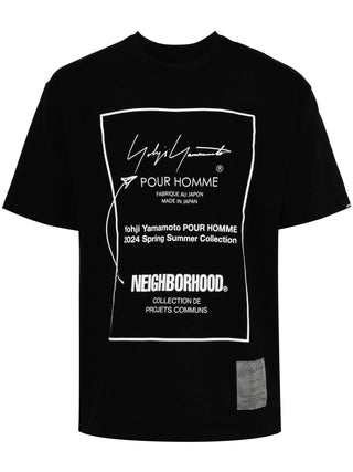 Yohji Yamamoto X Neighbourhood Logo Print Cotton T-Shirt | Shop in Lisbon & Online at SHEET-1.com