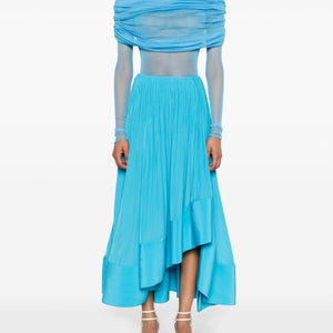 Lanvin Asymmetric Charmeuse Maxi Skirt | Shop in Lisbon & Online at SHEET-1.com