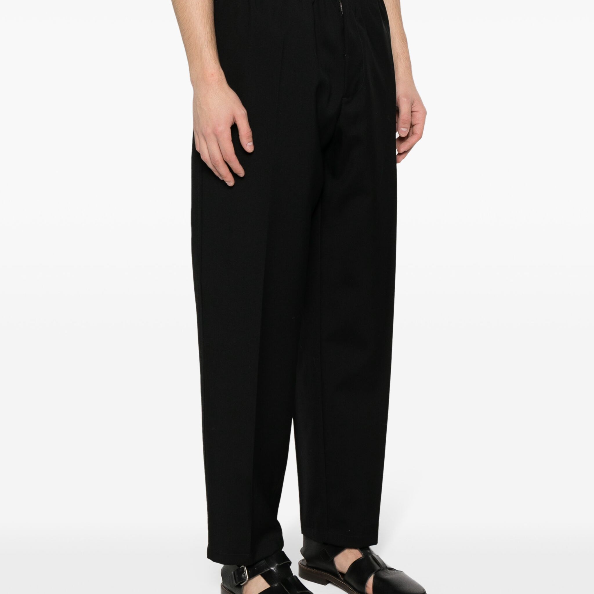 lightweight Wool Gabardine Tapered Trousers