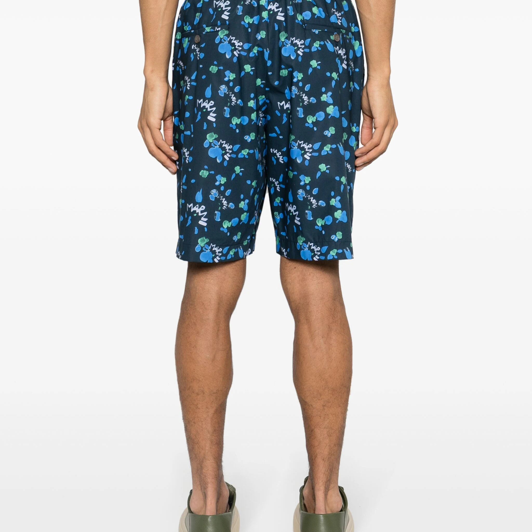 DRIPPING ABSTRACT-PRINT DECK SHORTS