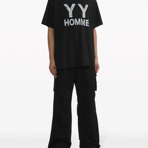 Yohji Yamamoto Mens Logo Print Cotton T-Shirt | Shop in Lisbon & Online at SHEET-1.com