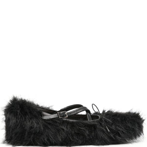 Simone Rocha Faux Fur Criss Cross Ballerina | Shop in Lisbon & Online at SHEET-1.com