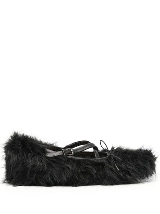 Simone Rocha Faux Fur Criss Cross Ballerina | Shop in Lisbon & Online at SHEET-1.com