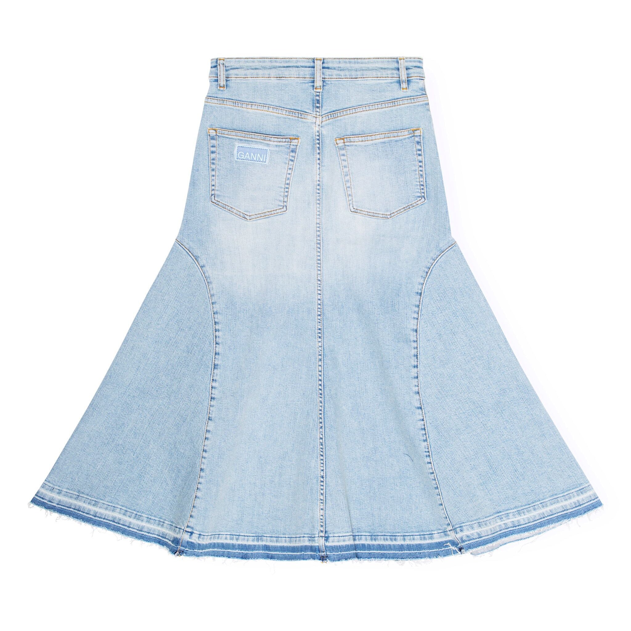 Ganni - Light Blue Denim Midi Skirt - SHEET-1 - LISBON STORE