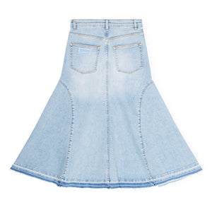 Ganni - Light Blue Denim Midi Skirt - SHEET-1 - LISBON STORE