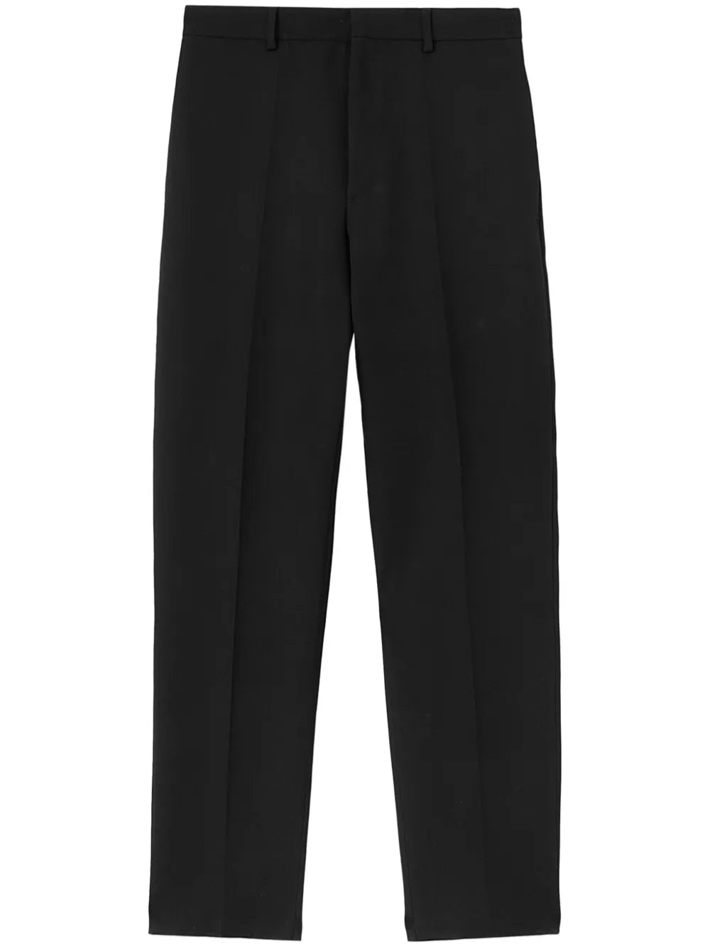 tapered-leg wool trousers