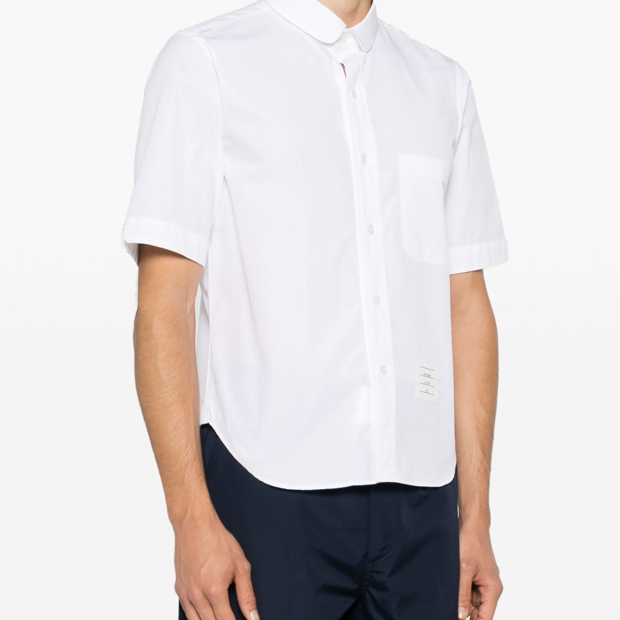 POPLIN ROUND HEM SHIRT