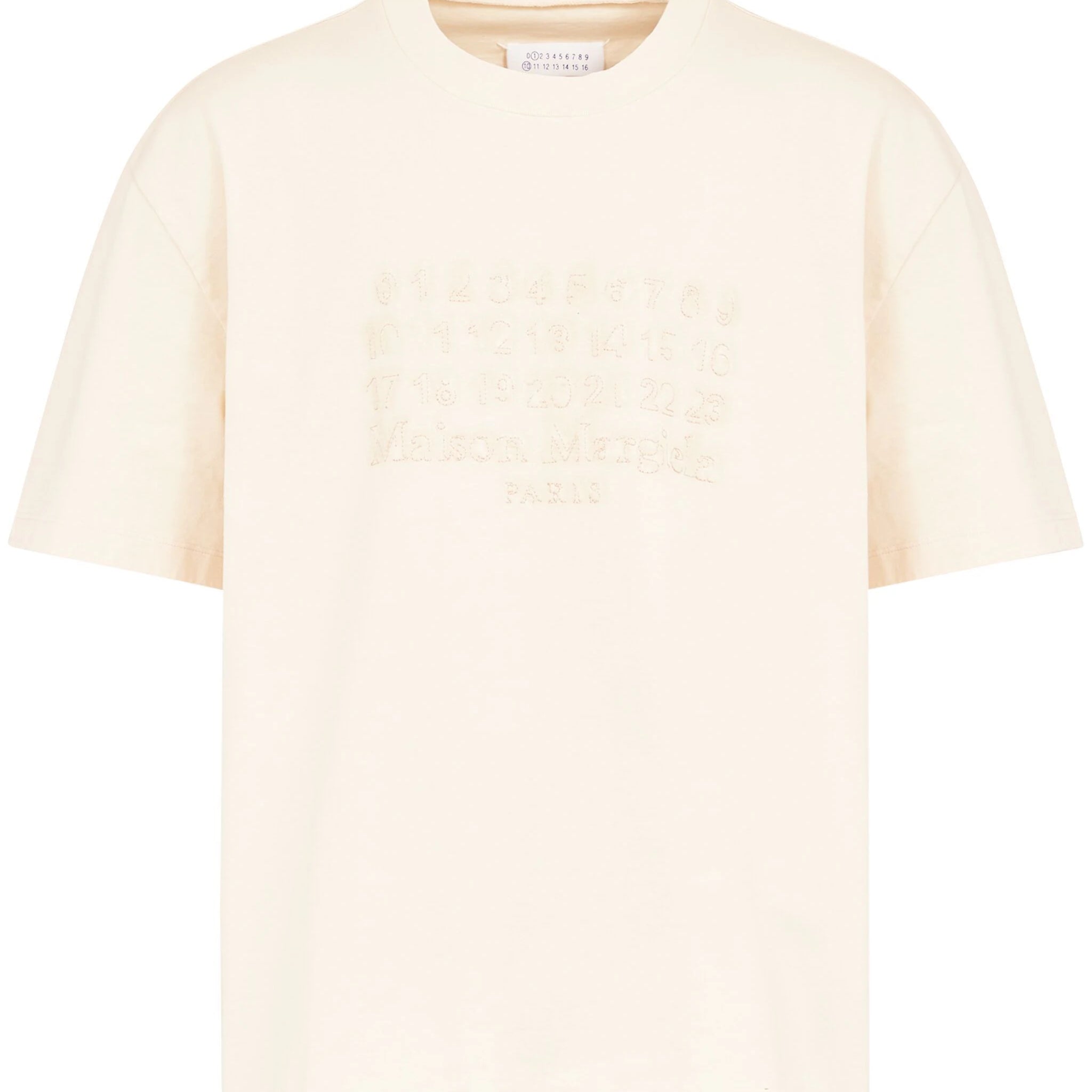 Maison Margiela Numbers Embroidered Cotton T-Shirt | Shop in Lisbon & Online at SHEET-1.com