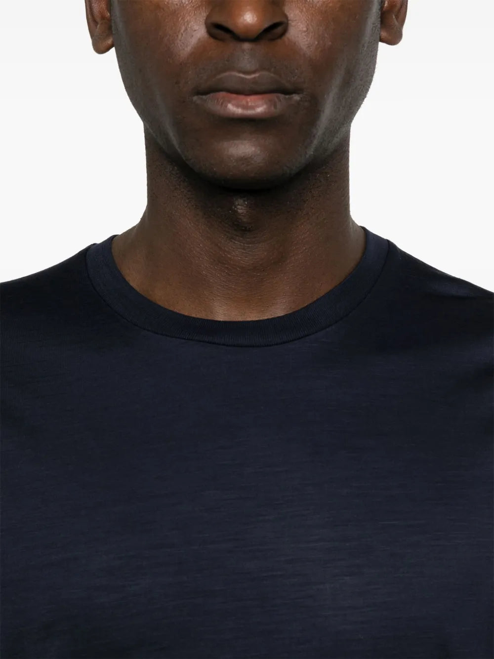 logo-plaque wool T-shirt