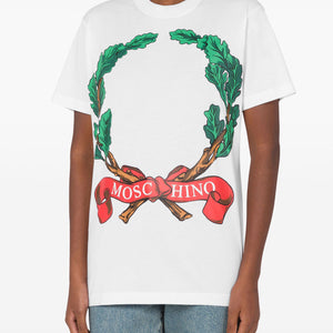 Moschino Laurel Crown Organic Jersey T-Shirt - SHEET-1 - LISBON STORE