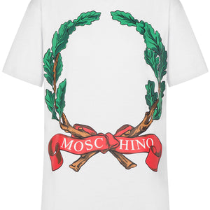 Moschino Laurel Crown Organic Jersey T-Shirt - SHEET-1 - LISBON STORE