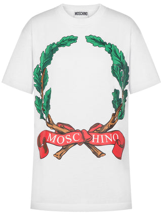 Moschino Laurel Crown Organic Jersey T-Shirt - SHEET-1 - LISBON STORE