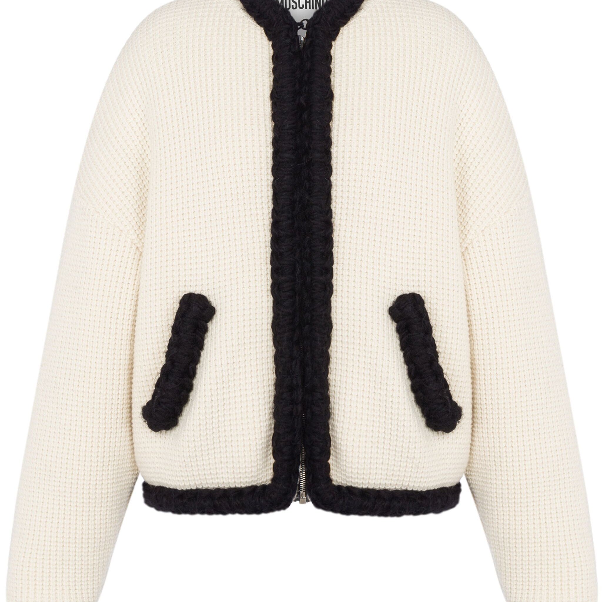 Moschino Waffle Knit Virgin Wool Blazer - SHEET-1 - LISBON STORE