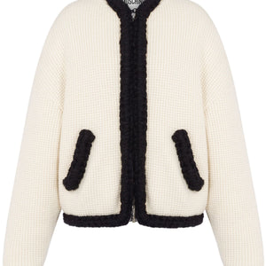 Moschino Waffle Knit Virgin Wool Blazer - SHEET-1 - LISBON STORE