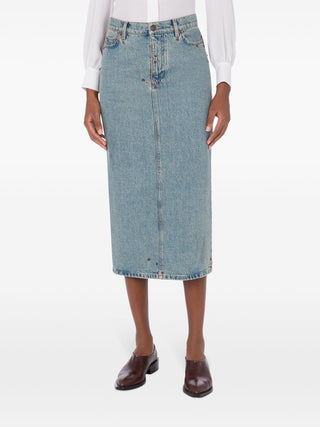 Moschino Blue cotton denim skirt - SHEET-1 - LISBON STORE