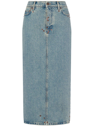 Moschino Blue cotton denim skirt - SHEET-1 - LISBON STORE