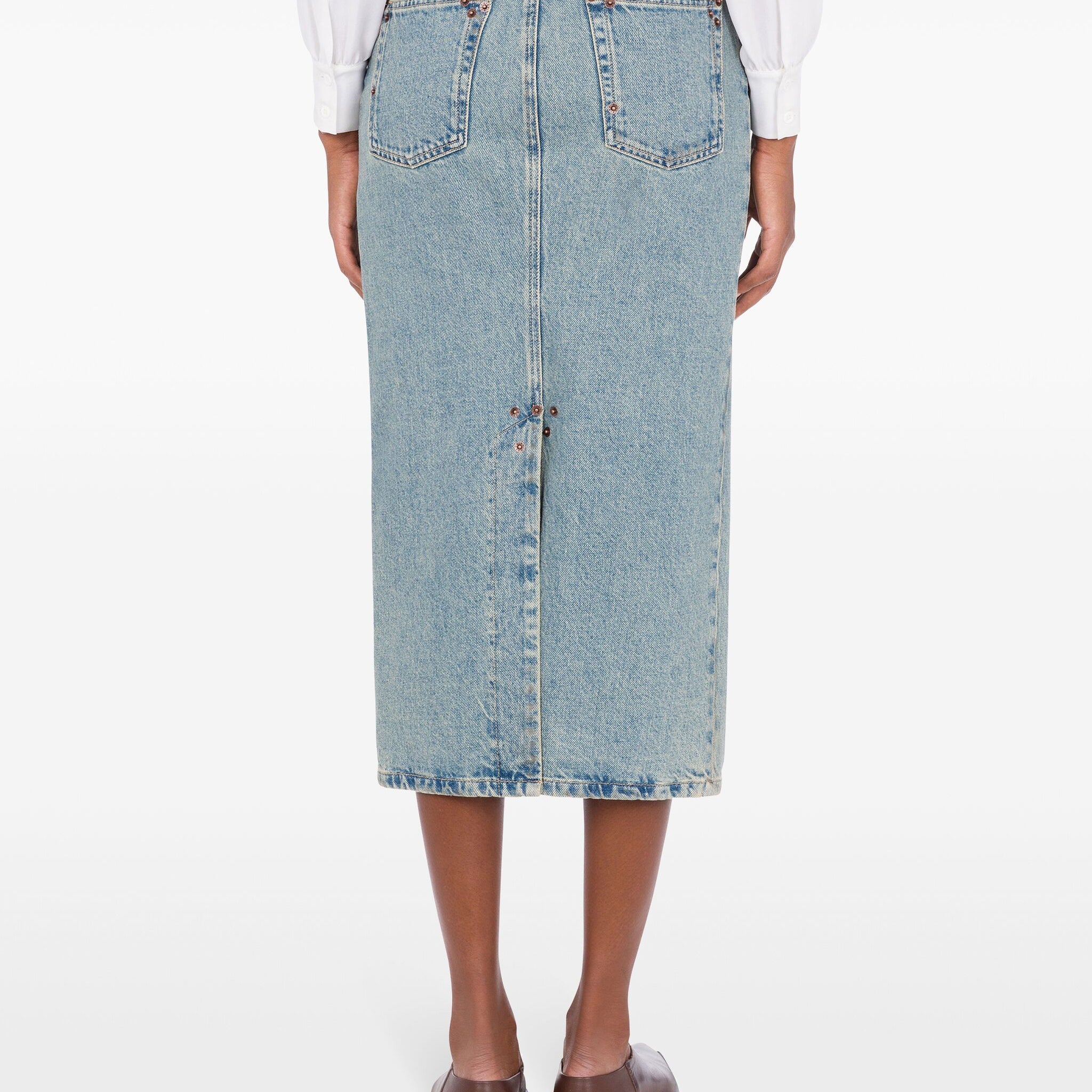 Blue cotton denim skirt