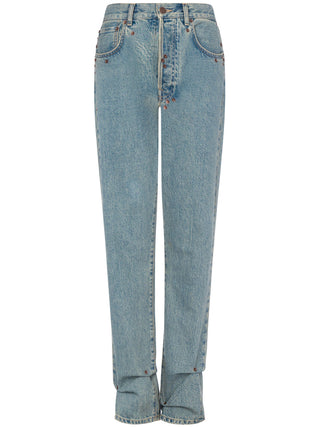 Moschino Blue cotton denim pants - SHEET-1 - LISBON STORE