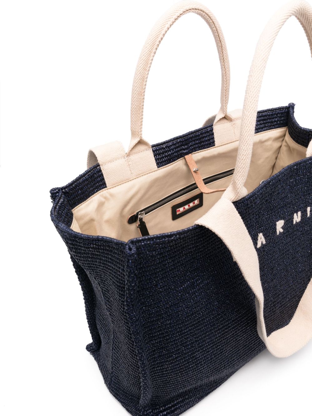 LOGO-EMBROIDERED RAFFIA TOTE BAG