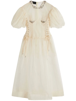 Simone Rocha Petal Sleeve Sculpted Lace Up Corset Dress | Shop in Lisbon & Online at SHEET-1.com