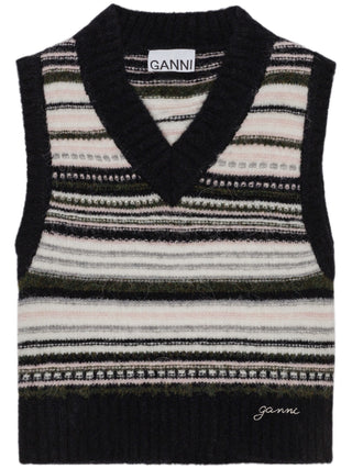 Ganni V-Neck Sleeveless Knitted Top | Shop in Lisbon & Online at SHEET-1.com