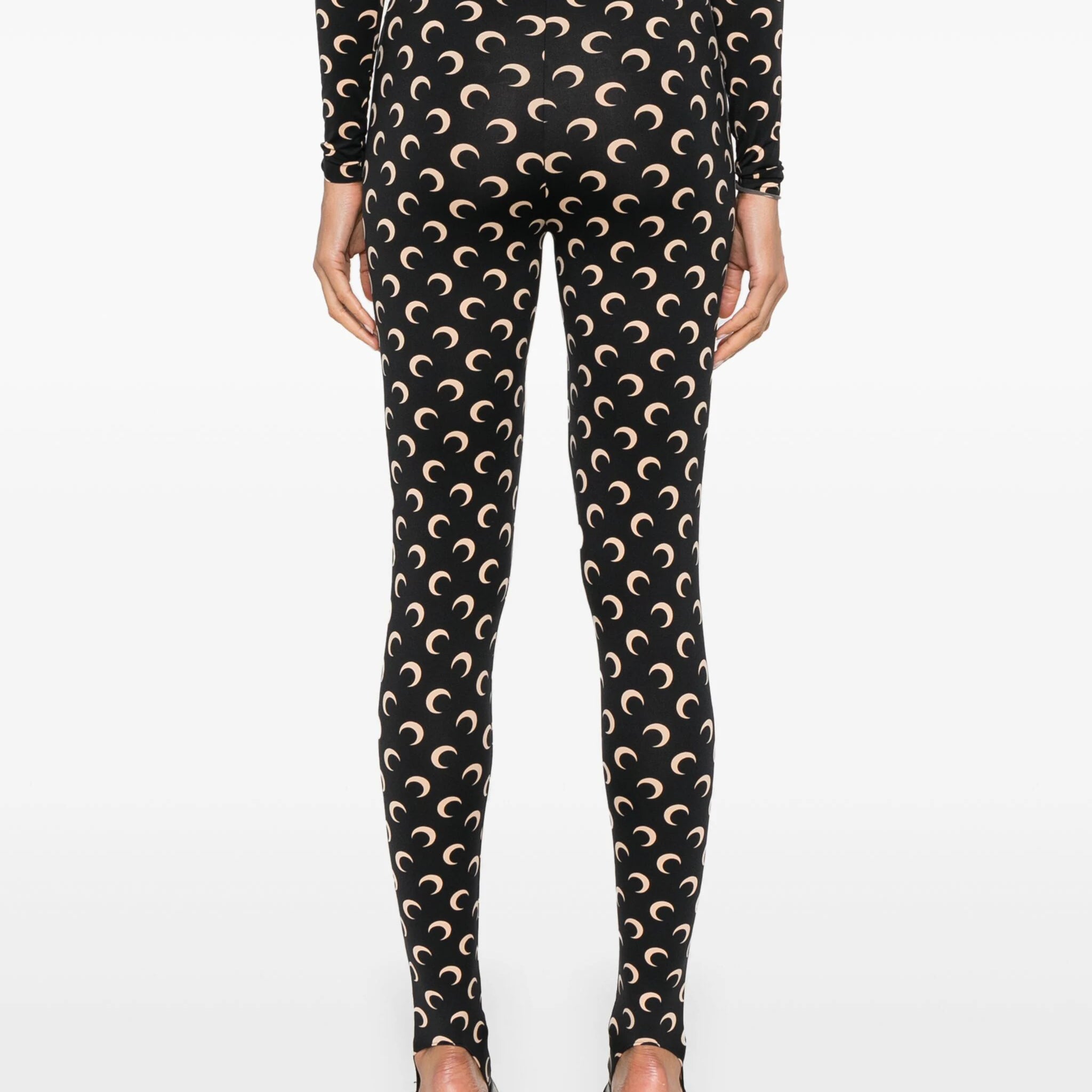 MOON PRINTED JERSEY STIRRUP LEGGINGS