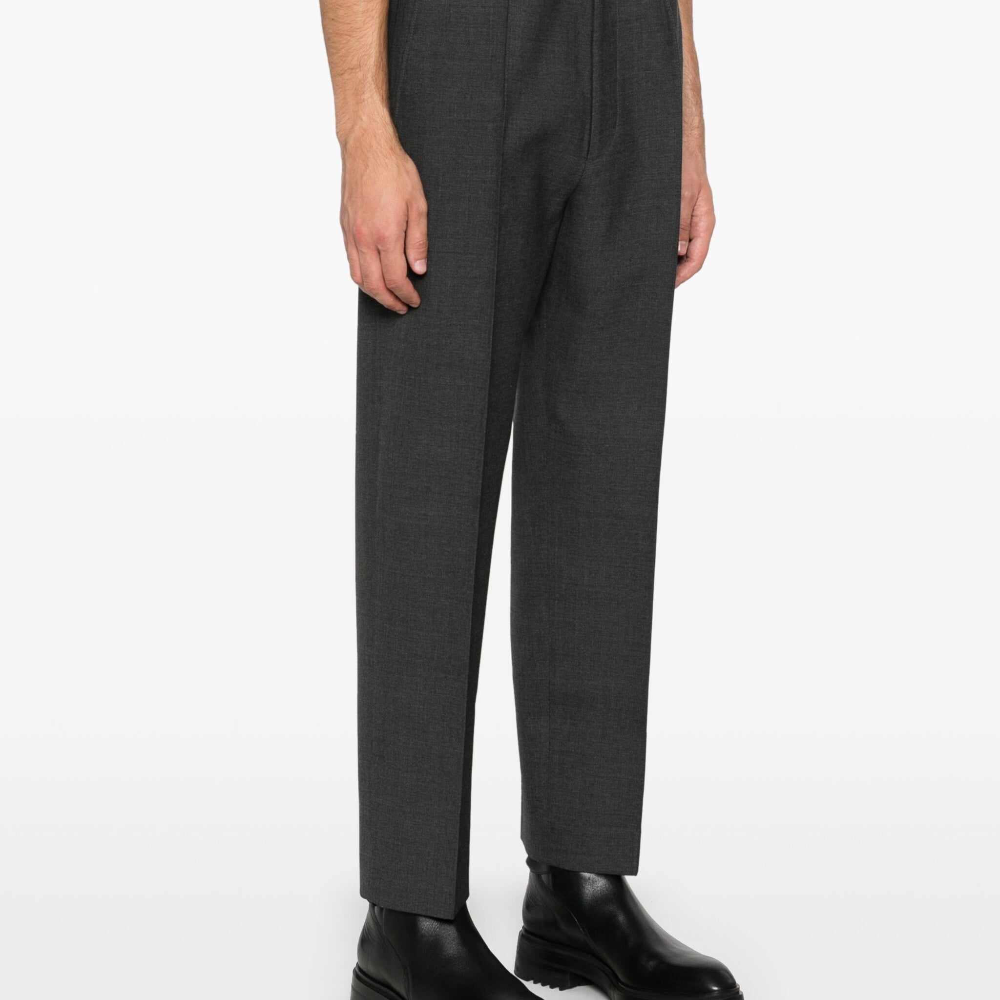 WOOL TAPERED TROUSERS