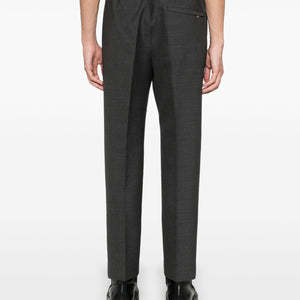 WOOL TAPERED TROUSERS