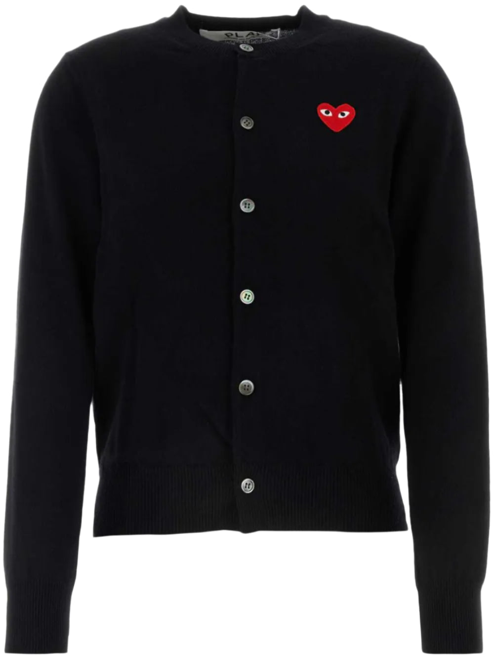 ROUND-NECK CARDIGAN RED EMBLEM