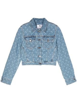 Marine Serre Moon Laser Denim Cropped Jacket | Shop in Lisbon & Online at SHEET-1.com