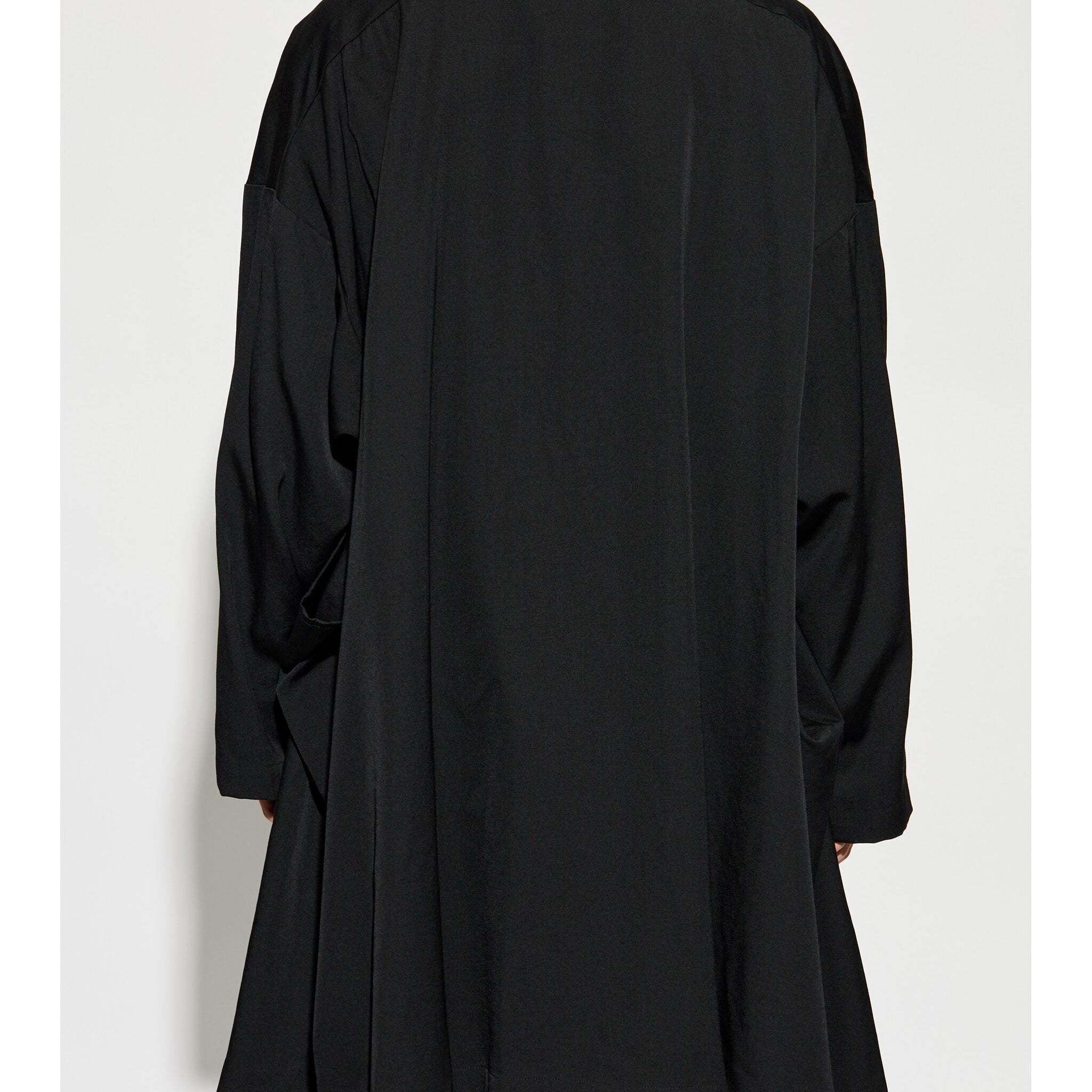 BLACK WOOL GABARDINE COAT