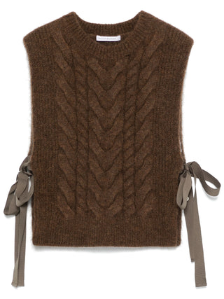 Cecilie Bahnsen Cable Knit Vest With Ties - SHEET-1 - LISBON STORE