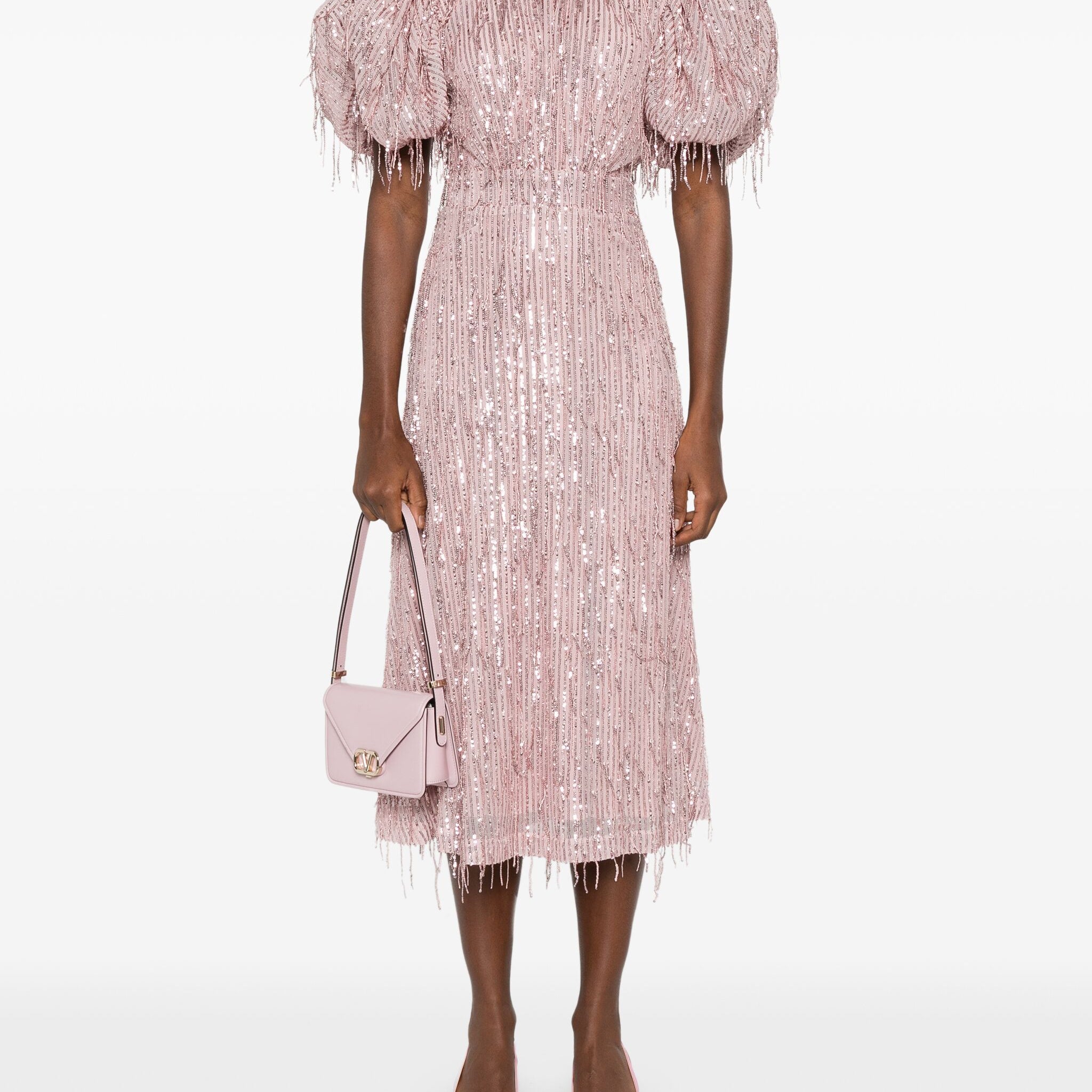 Rotate Birger Christensen Sequins Fringes Puffy Dress - SHEET-1 - LISBON STORE