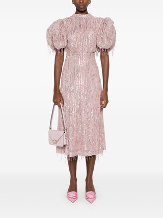 Rotate Birger Christensen Sequins Fringes Puffy Dress - SHEET-1 - LISBON STORE