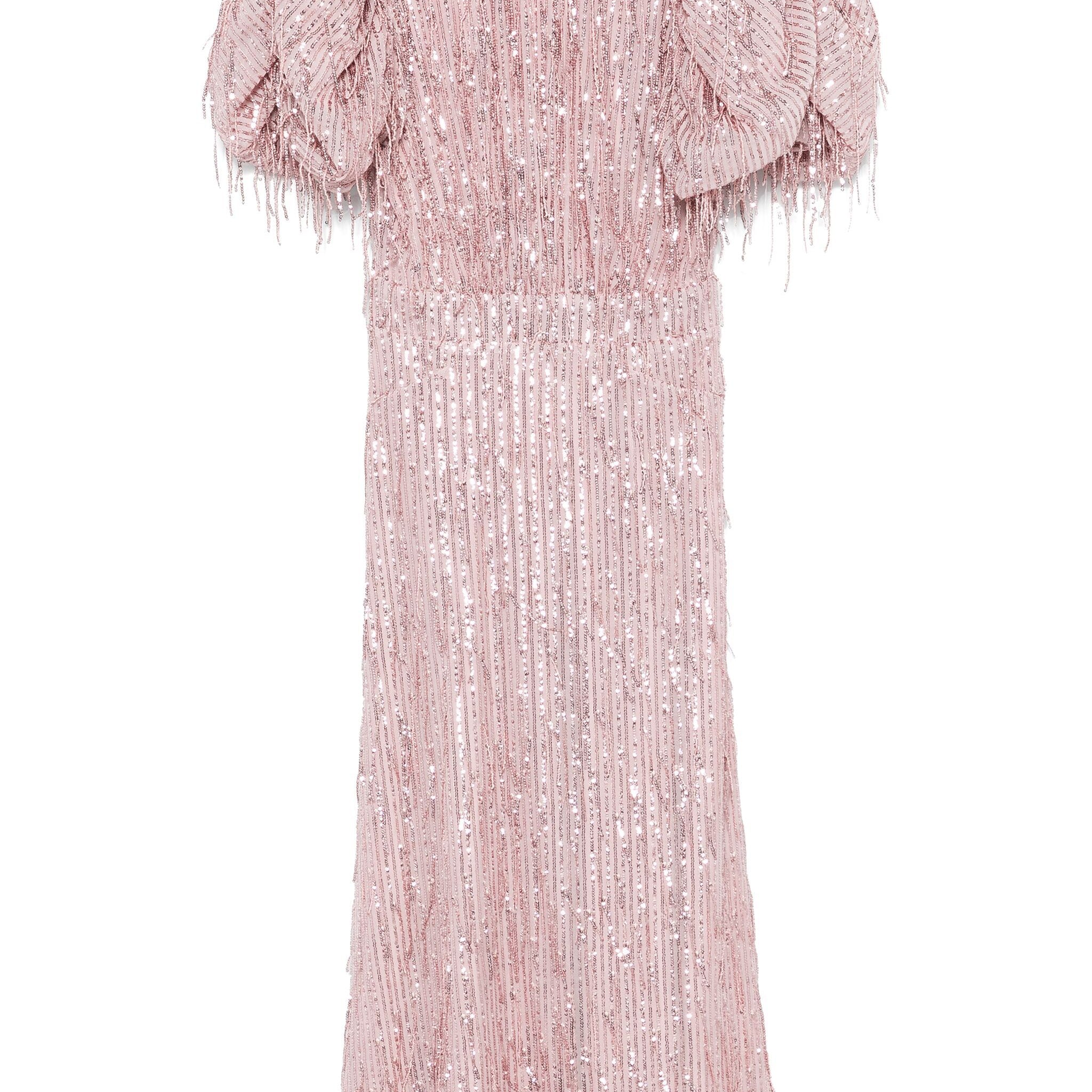 Rotate Birger Christensen Sequins Fringes Puffy Dress - SHEET-1 - LISBON STORE