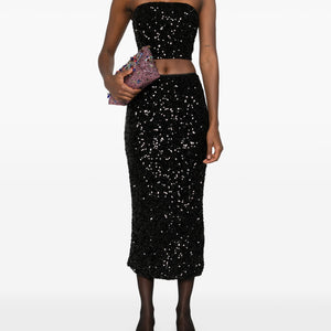 Rotate Birger Christensen Sequin Midi Pencil Skirt - SHEET-1 - LISBON STORE