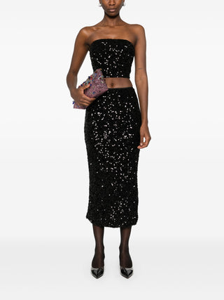 Rotate Birger Christensen Sequin Midi Pencil Skirt - SHEET-1 - LISBON STORE