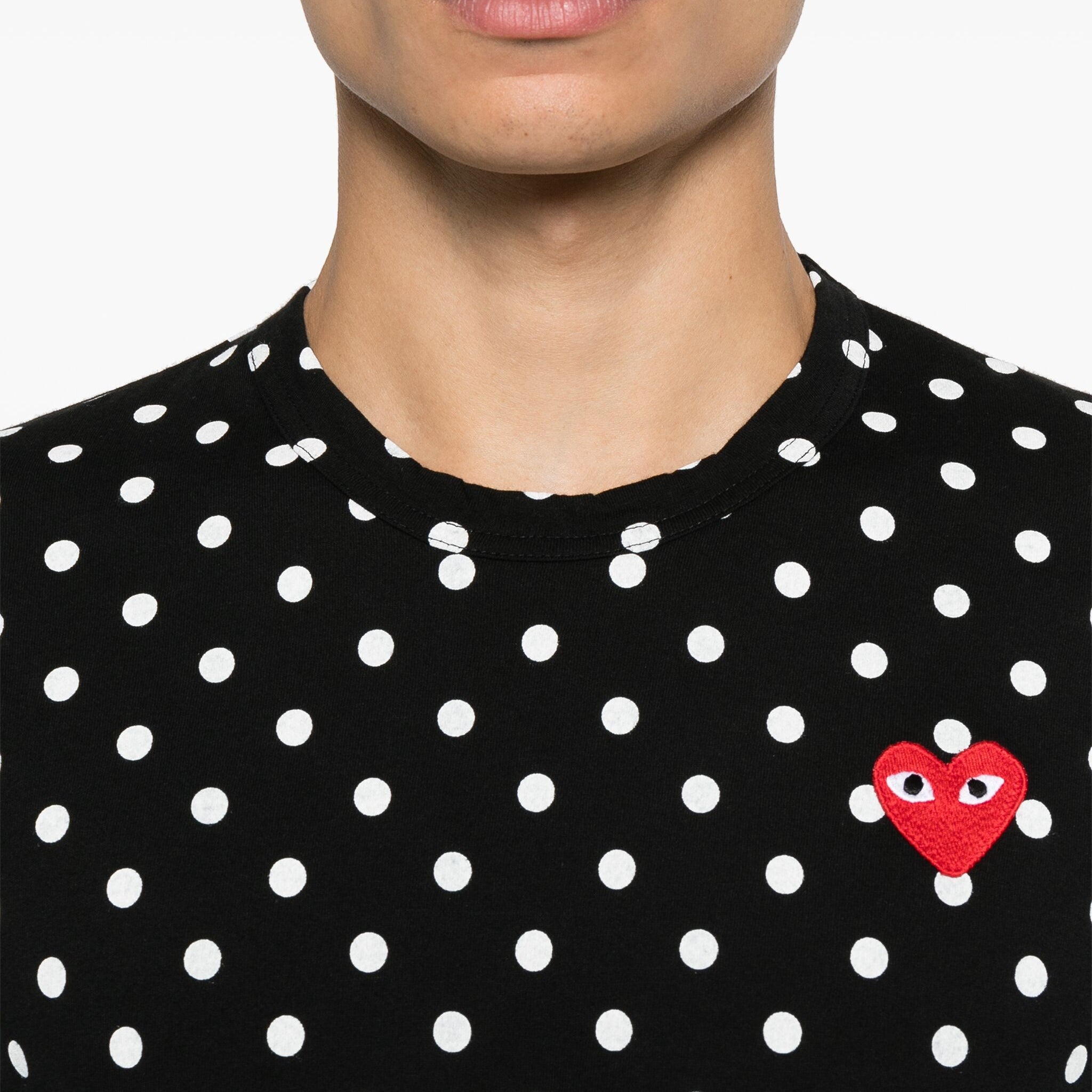 polka-dot cotton T-shirt