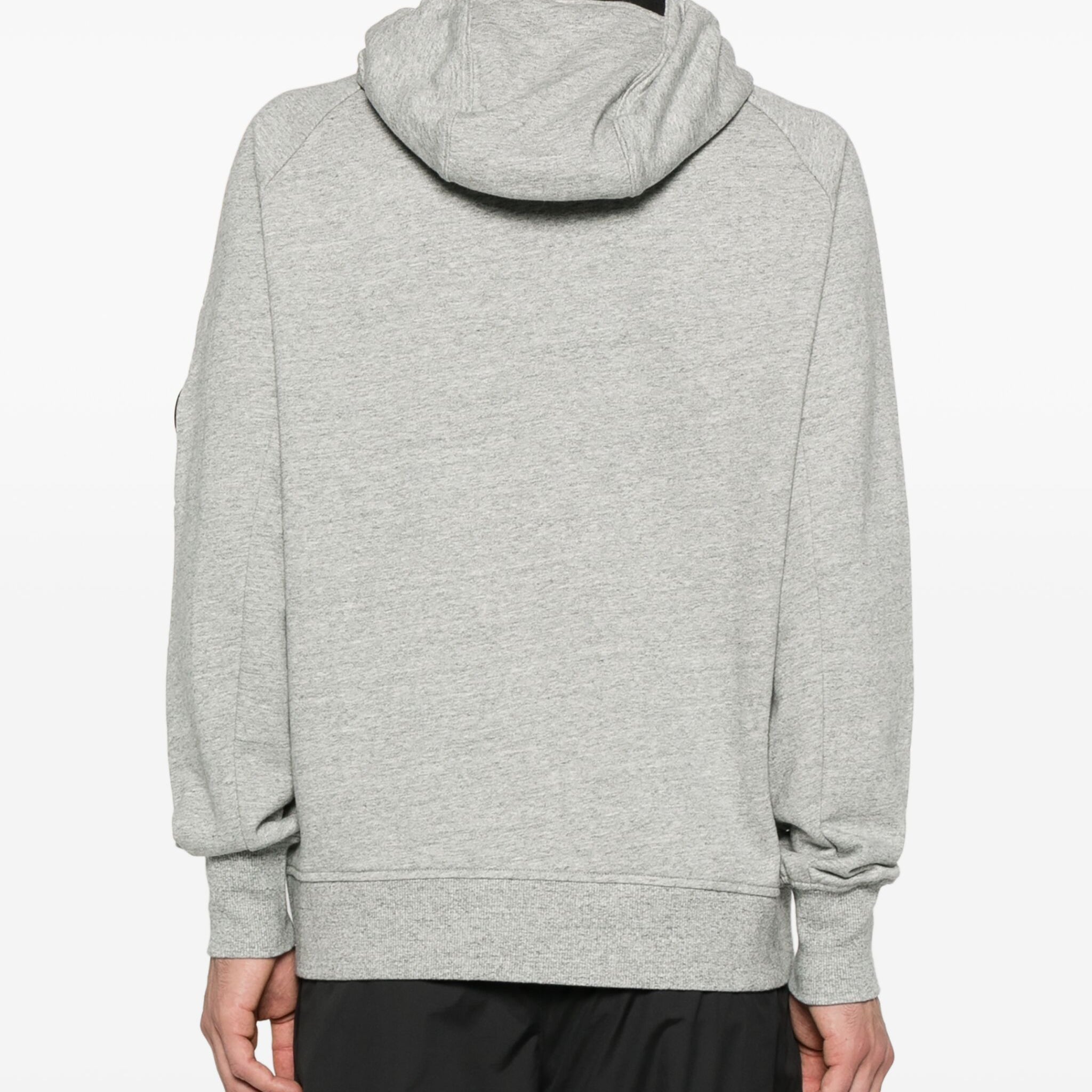 DIAGONAL RAISED FLEECE ZIPPED HOODED SWEATSHIRT