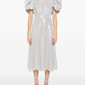 Rotate Birger Christensen Sequin Midi Puff Dress - SHEET-1 - LISBON STORE