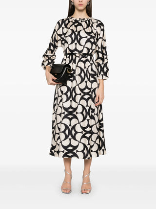 S Max Mara Printed Silk Flared Dress - SHEET-1 - LISBON STORE