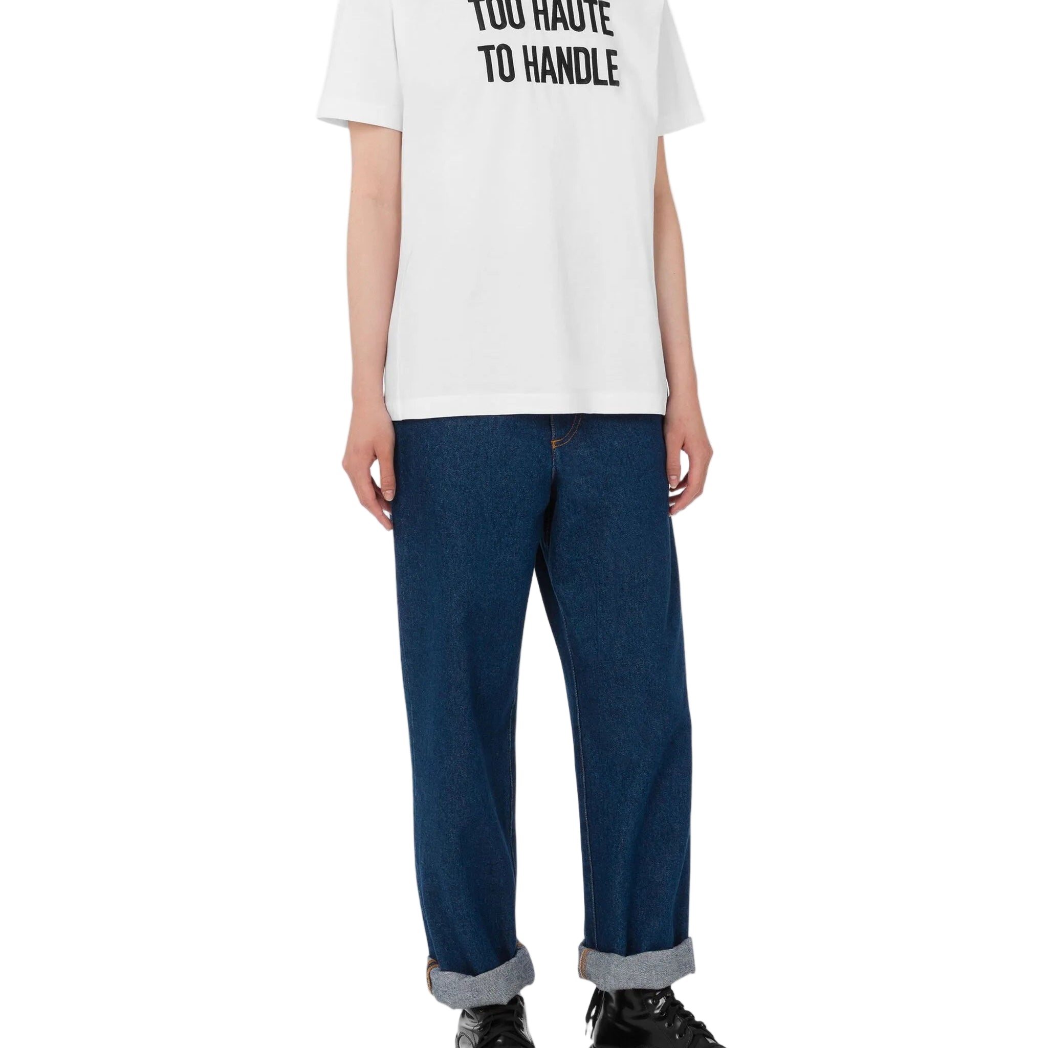 lettering-print cotton T-shirt