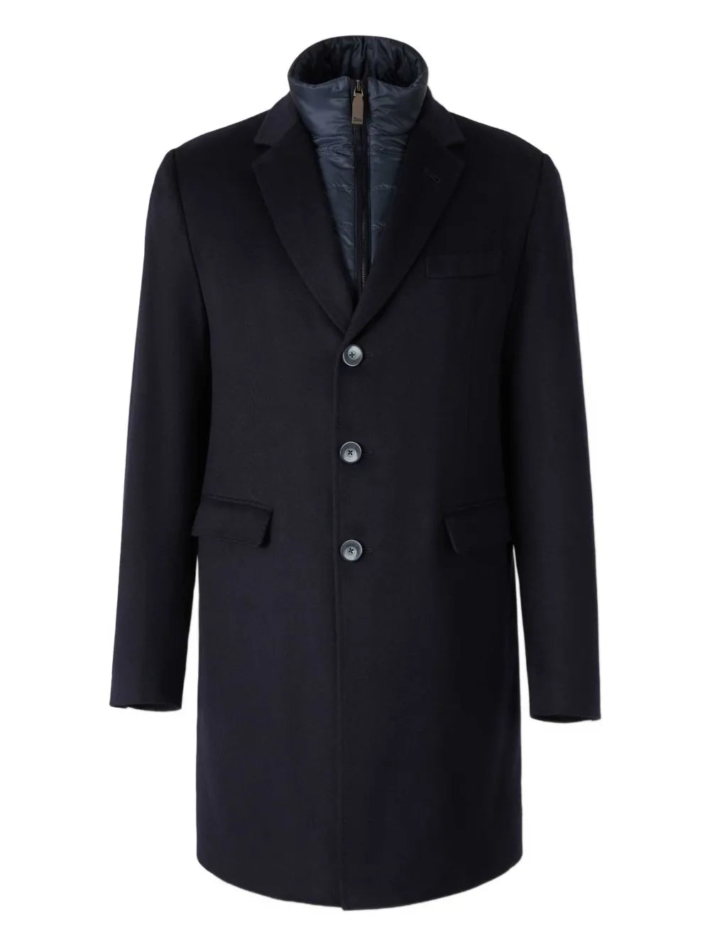 detachable-lining buttoned coat