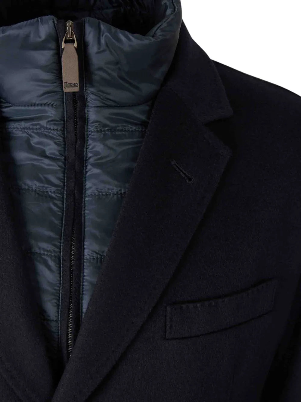 detachable-lining buttoned coat