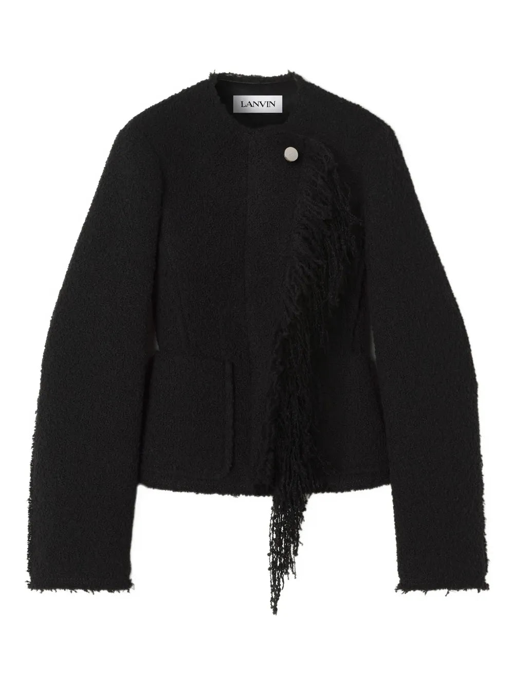 ASYMMETRICAL FRINGE-DETAIL JACKET