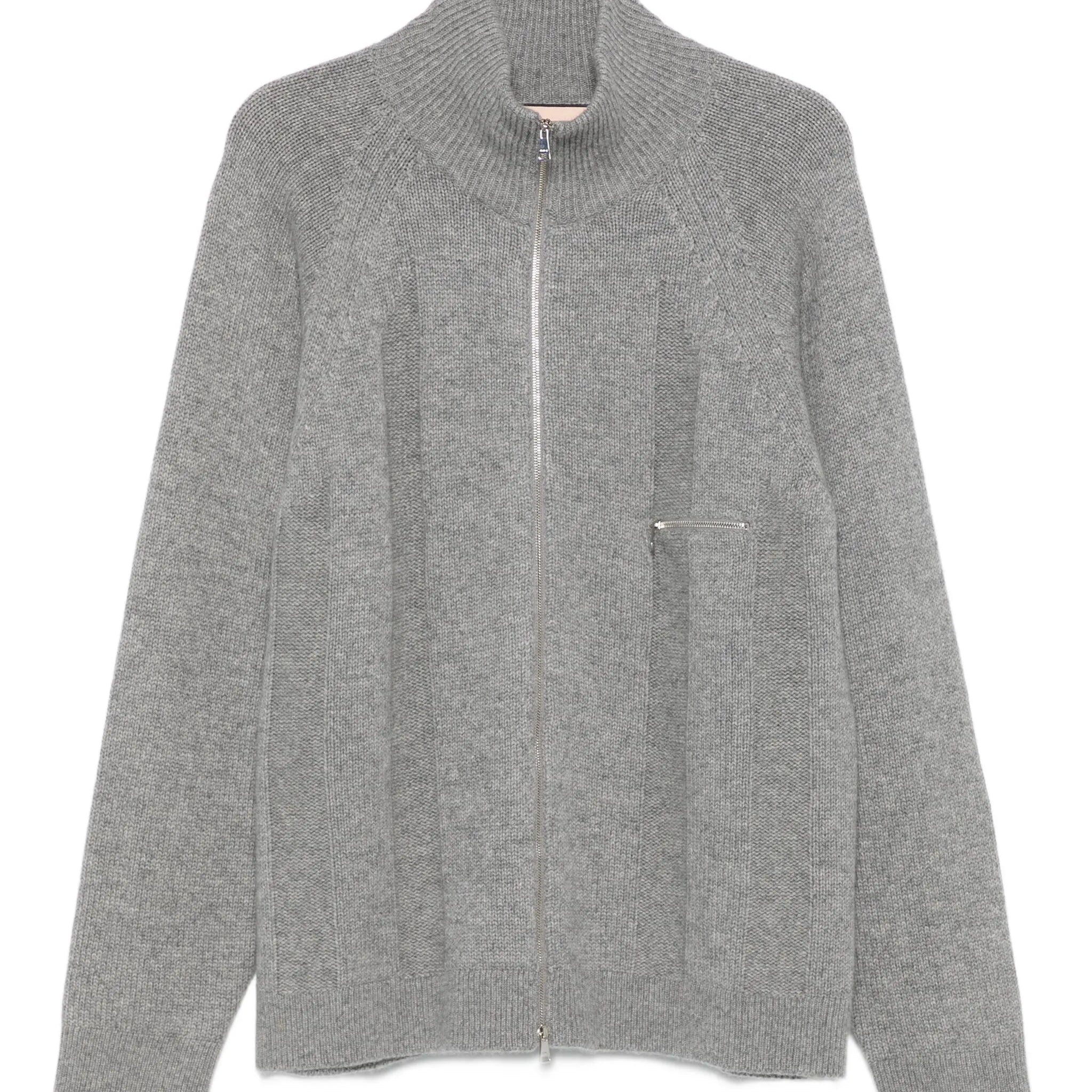 HIGH-NECK ZIP-FRONT CARDIGAN