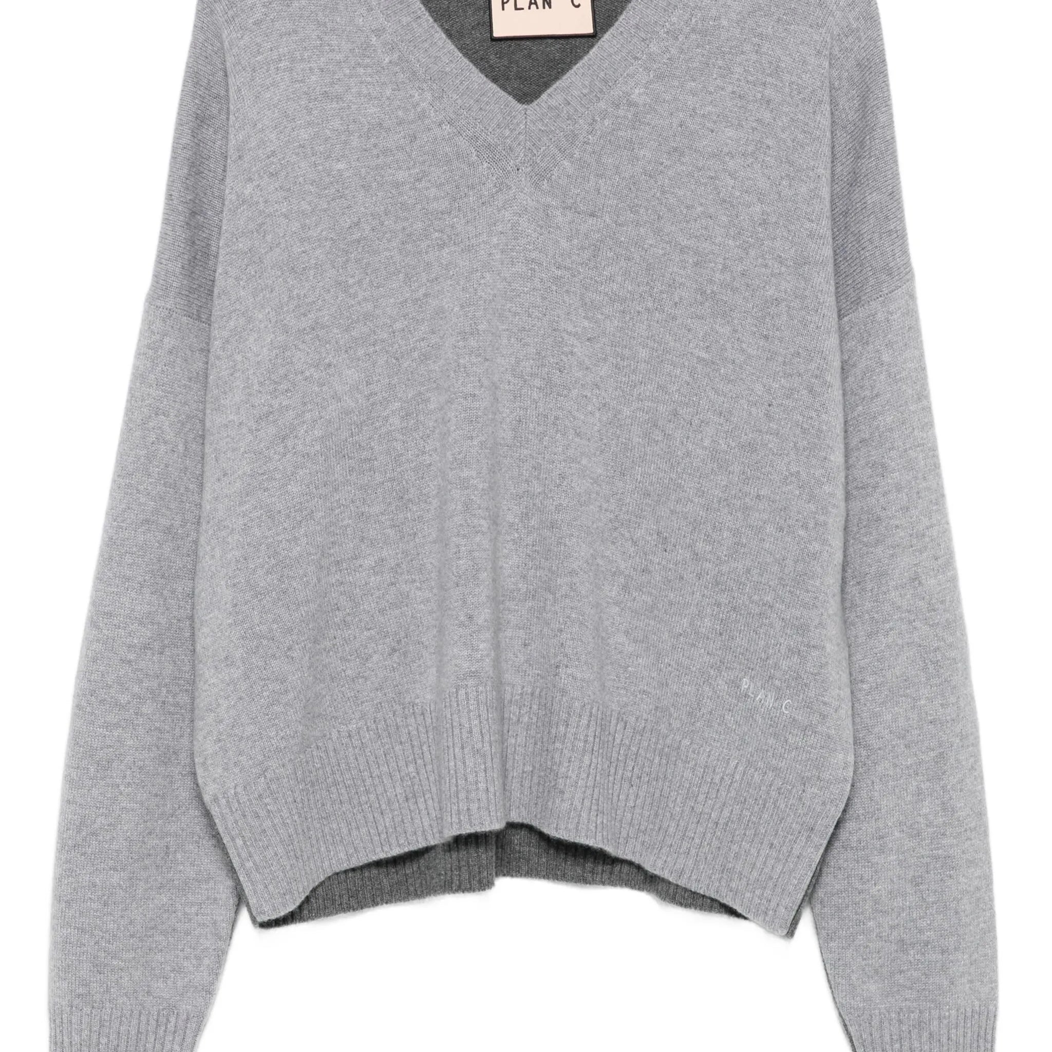 V-NECK LONG-SLEEVE SWEATER