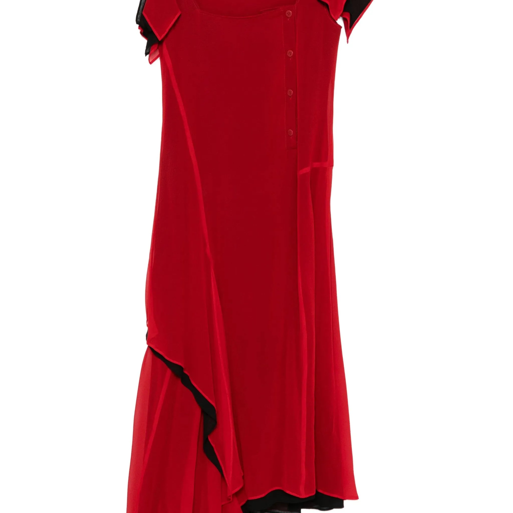 square-neck draped dress