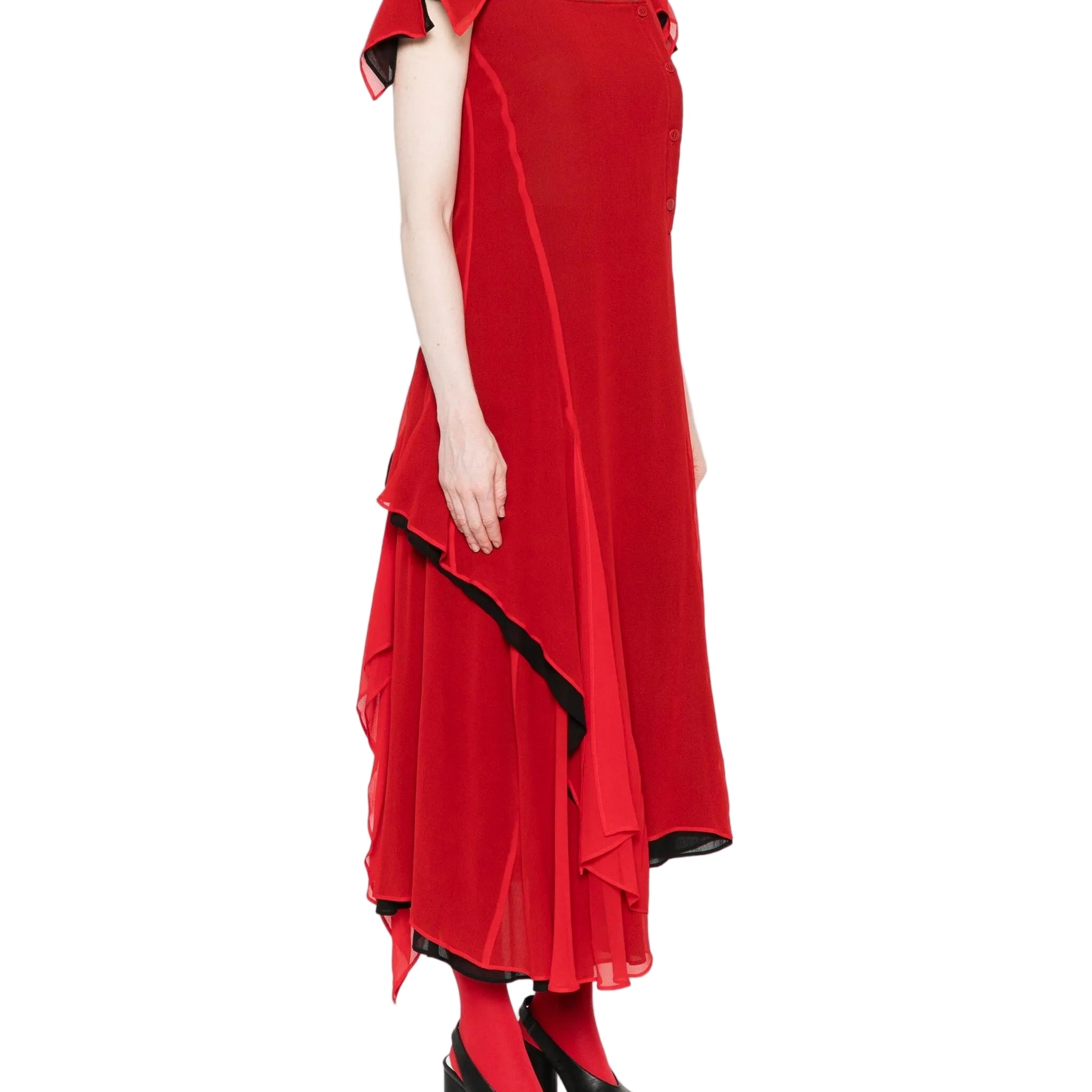 square-neck draped dress